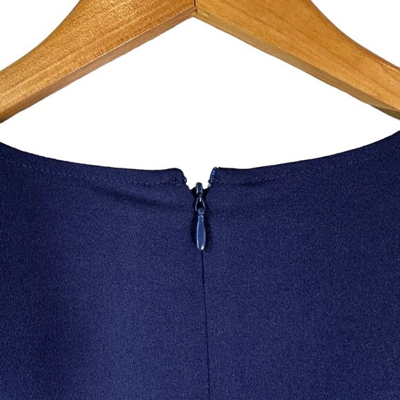 Tahari ASL New Women's V Neck Front Twist Dress Navy Blue 4 Minimalist Classic - Picture 7 of 12